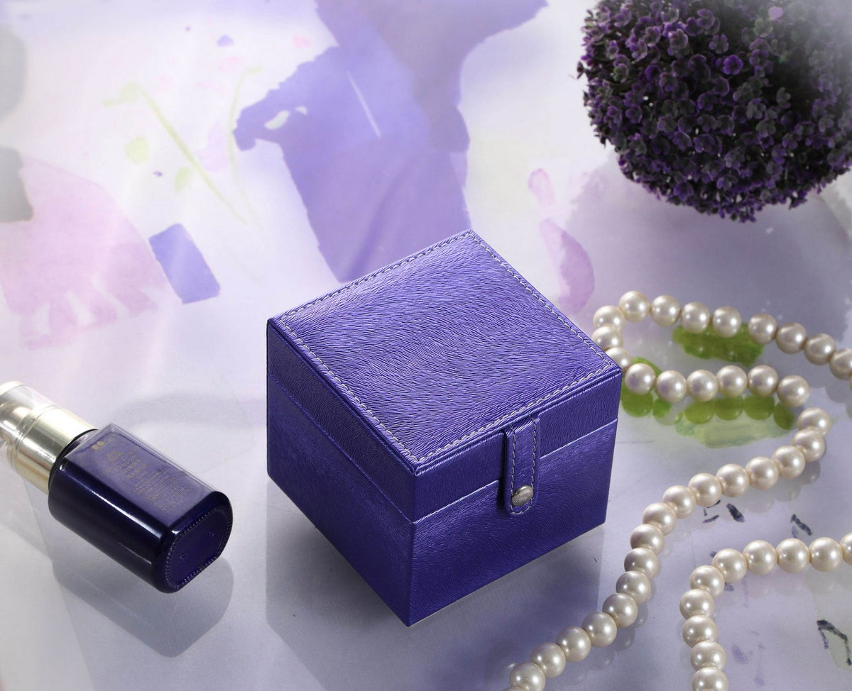 4' Long Travel Jewelry Case, Square Shaped, Azure Blue