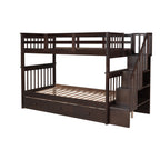 Wendell Twin over Twin Bunk Bed with Three Drawers, Espresso