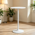 White Round Bar  Table, modern dining table, dining table, MDF tabletop and iron-painted matte base, round dining table, medieval living room coffee table (24 inches), family kitchen, small space