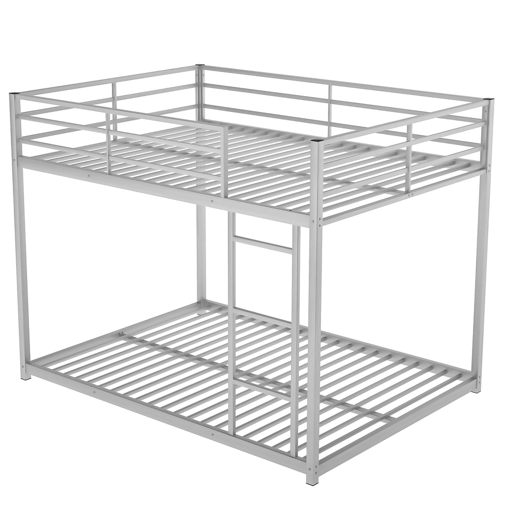 Fusia Full over Full Metal Bunk Bed with Ladder, Silver