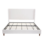 Harper Tall Upholstered Bed with 54' High Headboard in Textured Ivory Canvas