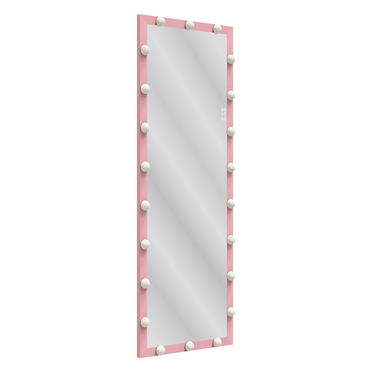 Hollywood Style Full Length Mirror with Lights, 3 Color Modes, Pink Aluminium, 62.6'x23.3'