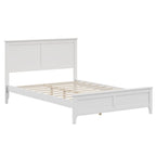 Modern White Solid Wood Full Platform Bed with Sturdy Wooden Slats Support, No Box Spring Needed, Pine Wood and MDF Frame, 78.4 x 58 x 42.3 Inches