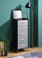 Myles Black, Silver & Gold Finish Jewelry Armoire