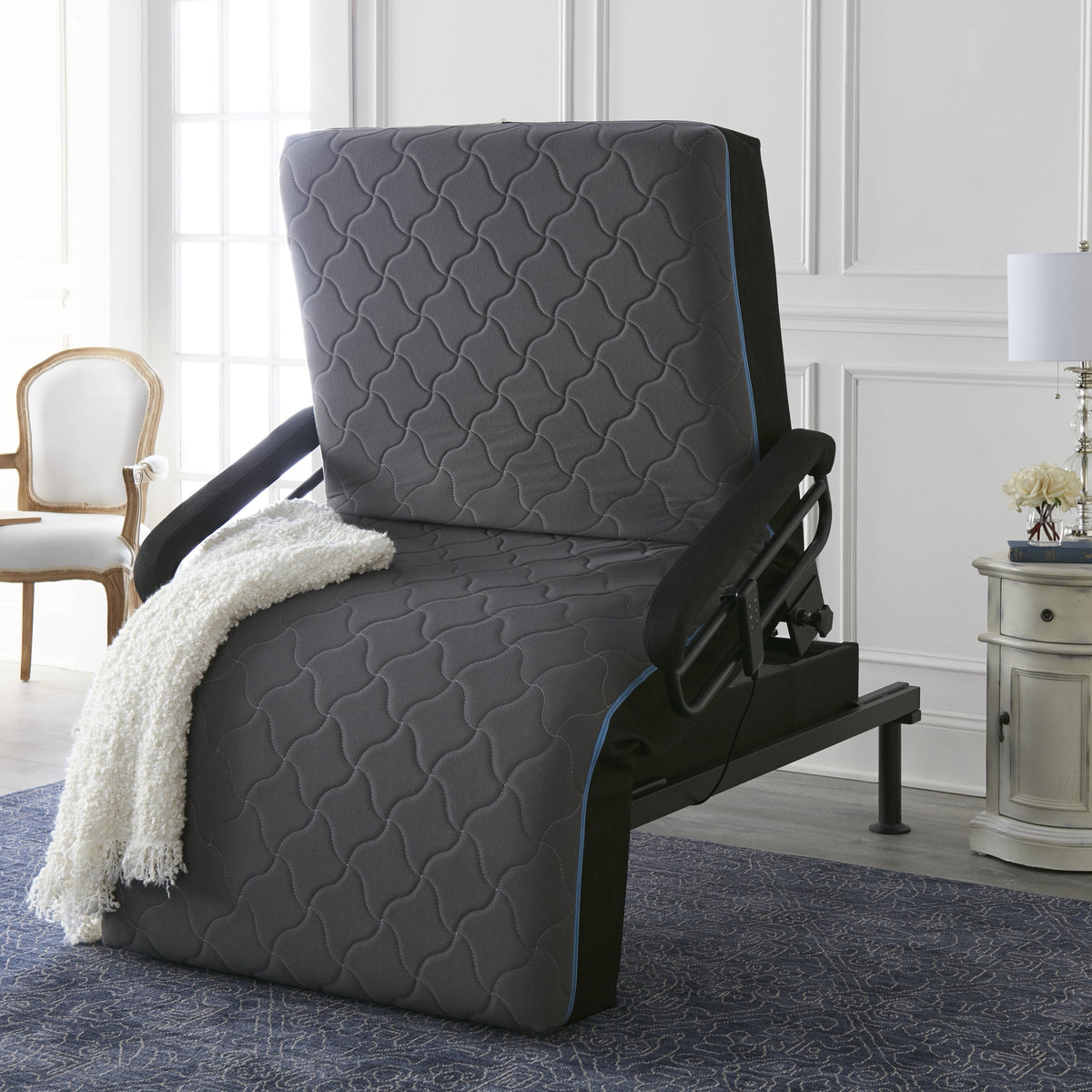 Twin Adjustable Sit to Stand Bed W/ Remote with Convenient Lift Twin