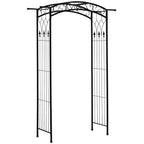 Outsunny 7Ft Outdoor Garden Arbor, Wedding Arch for Ceremony, Trellis with Scrollwork Design, Ideal for Climbing Vines and Plants