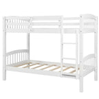 Stucci Twin over Twin Bunk Bed with Curved Headboard and Ladder, White