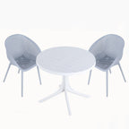 Two-Pack Light Blue Modern Lounge Chair Set with 36 Inch Round Table,Light Blue/White23.23*23.23*30.91 (in)/35.43*35.43*29.53(in),pp