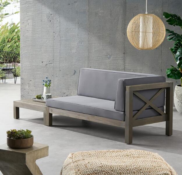 BRAVA X-BACK CORNER BENCH-R WITH COFFEE TABLE
