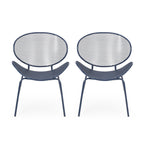 Contemporary ELBA Chair Set for Outdoor Relaxation in Navy Iron