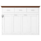 White Twin Size Murphy Bed with 3 Drawers, LVL + MDF Frame, 85.6''L x 15.1''W x 60.5''H