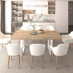 Extendable Dining Room Table for 6 8 10, Modern Farmhouse Wooden Kitchen Expanding Table, Long Large Expandable Dining Room Conference Table