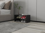 Norris shoe rack in melamine with 2 shelves,black