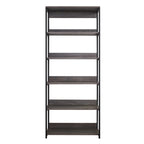 Monica Wood and Metal Walk-in Closet with Five Shelves in Rustic Gray, Solid Wood Construction