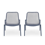 KINCAID Stackable Iron Chairs Set in Matte Navy Blue