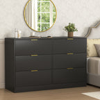 Simply Modern 6-Drawer Dresser, Chest of Drawers for Bedroom, Living Room, Hallway, and Entryway - Large Storage Cabinet Black