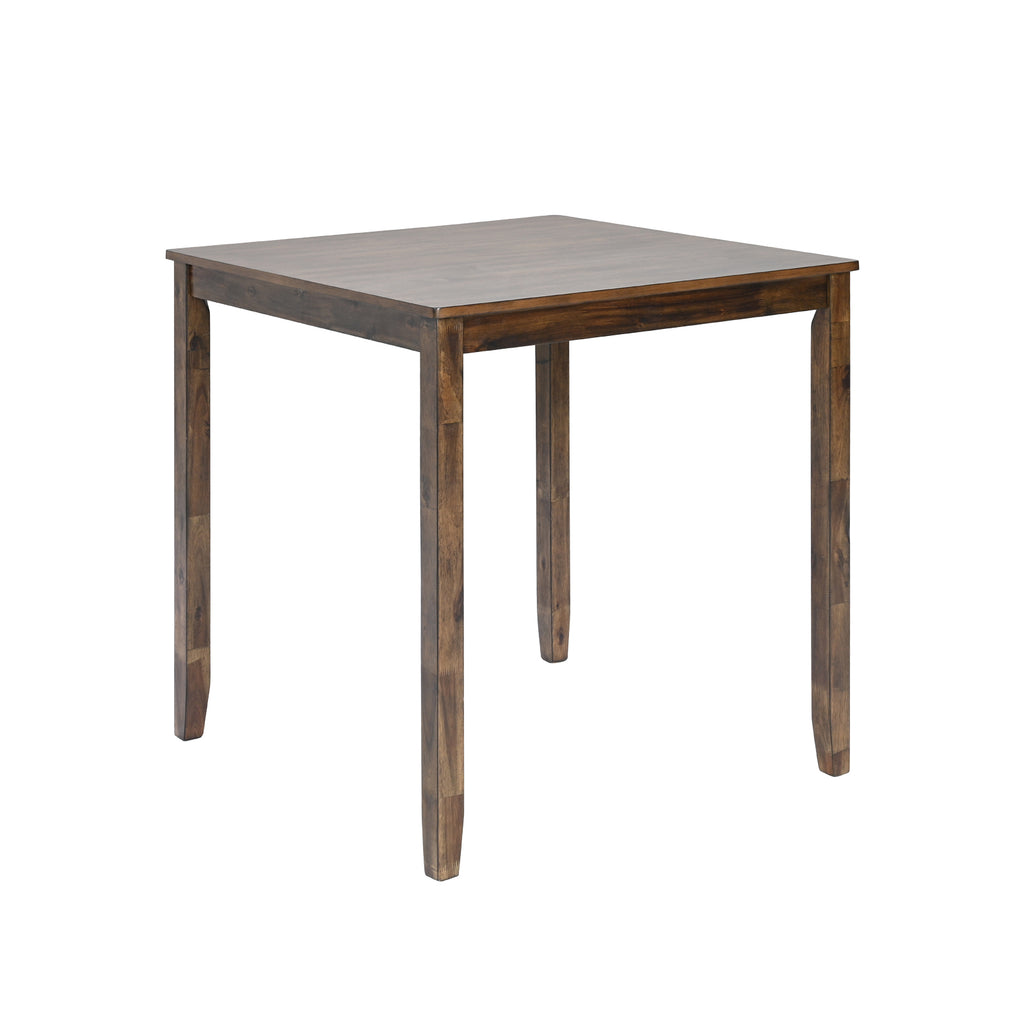Wooden Dining Square Table, Kitchen Table for Small Space, 4 Person Counter Height Table, Walnut ONLY THE TABLE