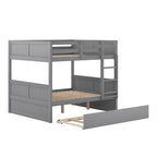 Brawnson Full over Full Bunk Bed with Twin Trundle, Grey