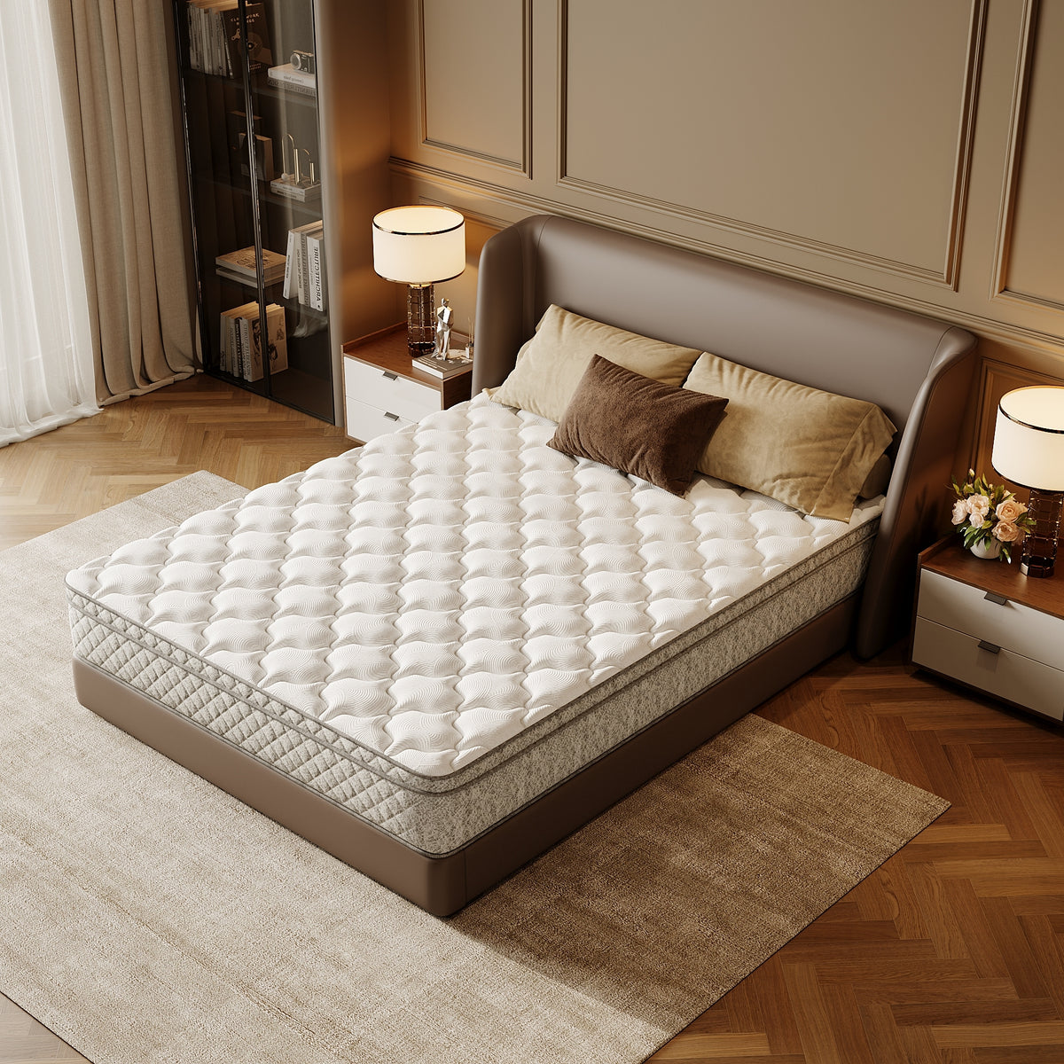 Queen Size Mattress,12 Inch Hybrid Queen Mattress in a Box with Memory Foam and Pocket Spring for Pressure Relief & Comfort Sleep & Zoned Support, Medium Firm,CertiPUR-US & OEKO-TEX
