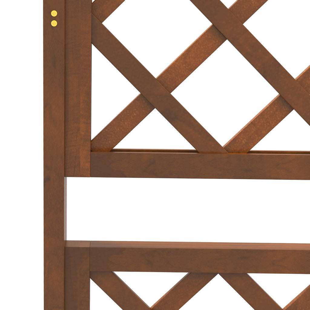 Outsunny Wood Planter with Trellis, Raised Garden Bed Privacy Screen P ...