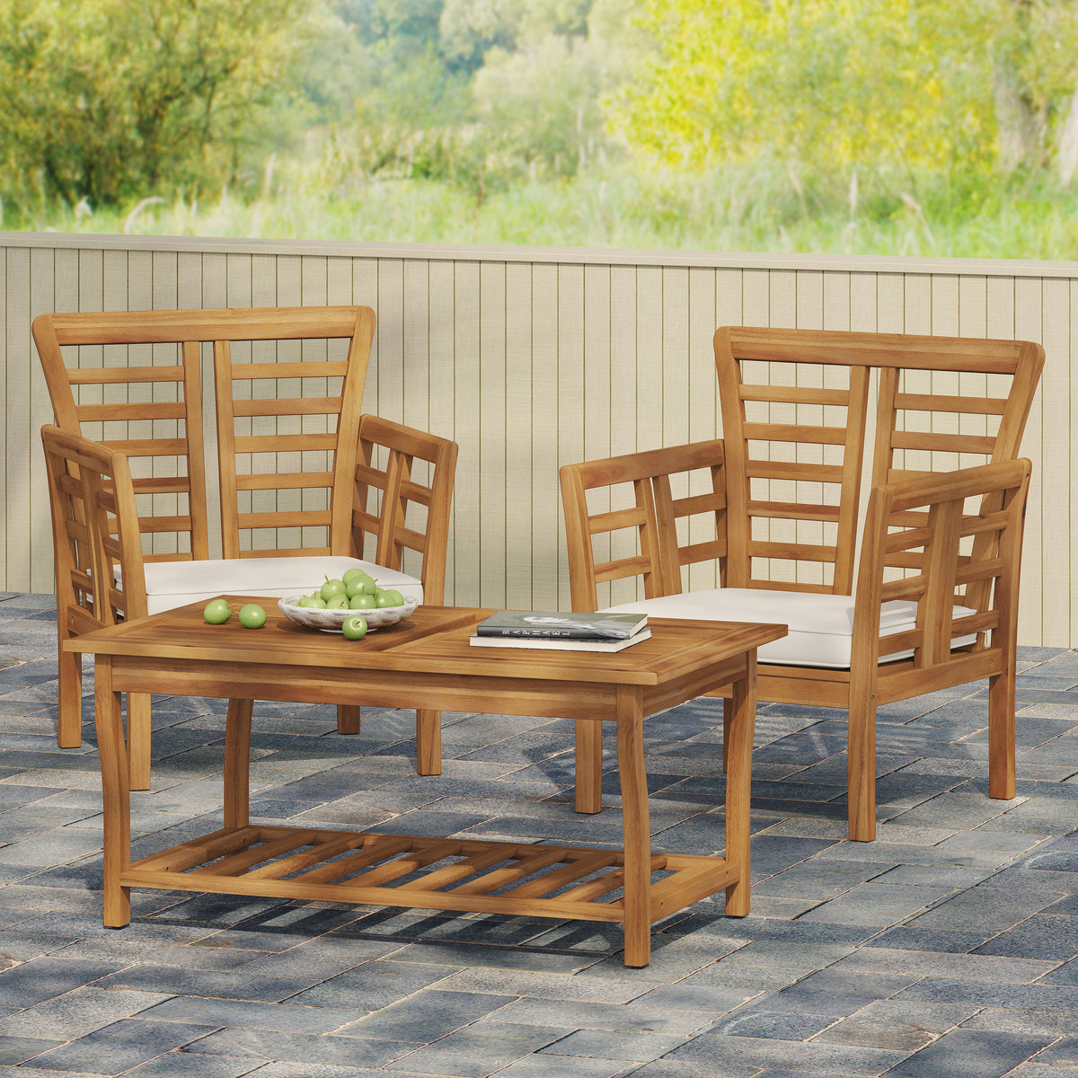 CAYDON 2 CLUB CHAIRS + TABLE