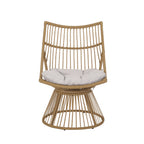 Boho Wicker High-Back Outdoor Elaine Chair Light Brown PE Rattan Iron