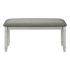 Transitional Style Grey Upholstered Bench with Solid Wood Legs, 41' Rectangular for Kitchen, Dining Room, Entryway, or Bedroom