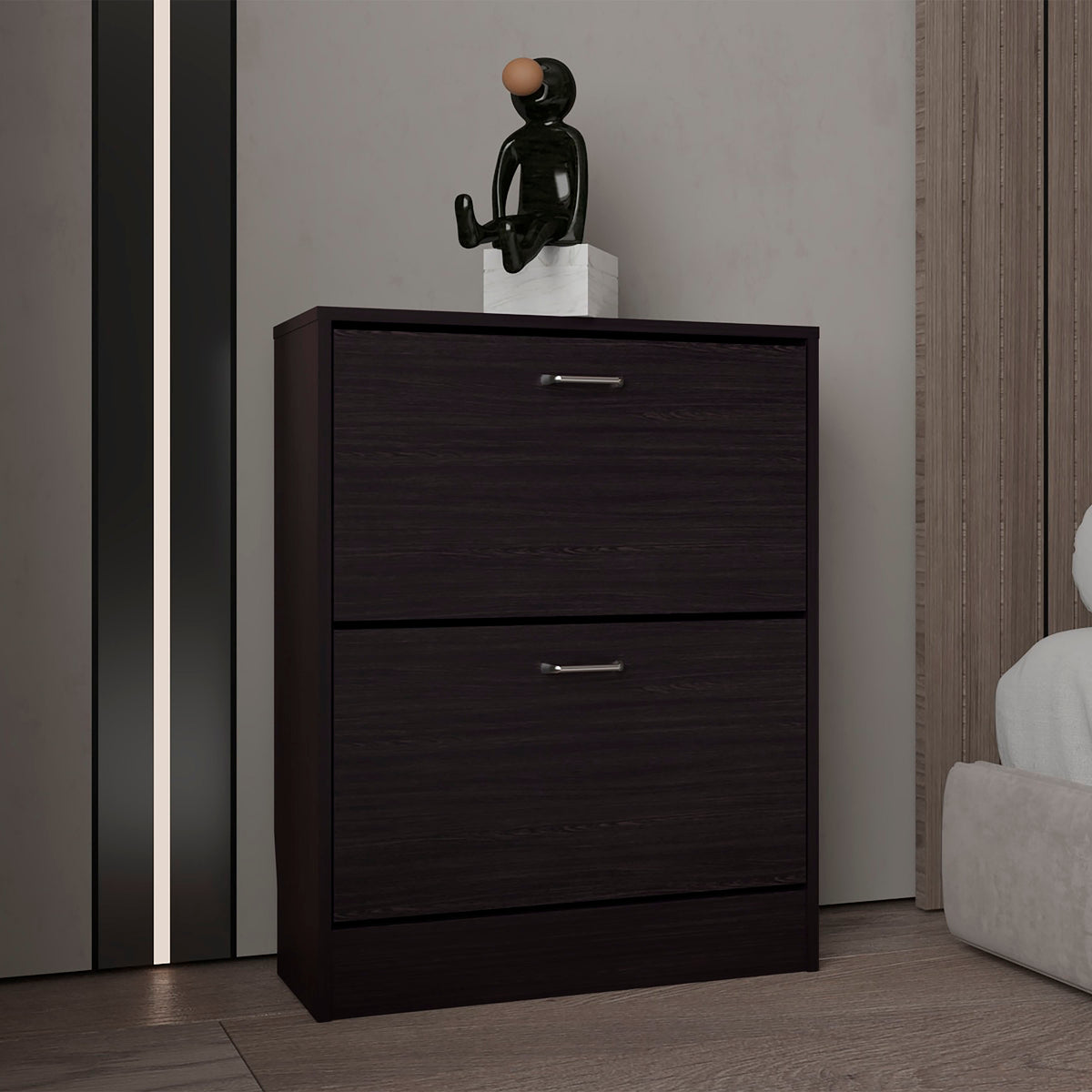 Inola Two-Door Shoe Rack Cabinet With Adjustable Shelves, Modern Storage Organizer