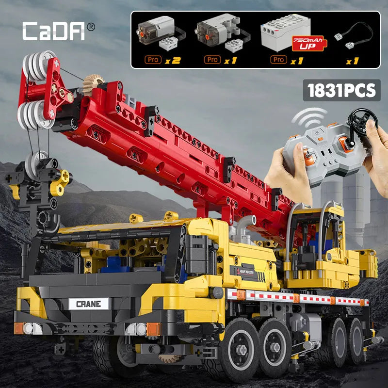 Cada City Remote Control Engineering Vehicle Truck Crane Building Blocks MOC RC Car Bricks DIY Toys For Children Gifts - CADA BRICKS®