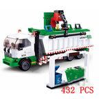 City Truck Vehicle Pickup Heavy Cargo Transport Model Building Blocks Machinery Shop Van Creative Carriage Harvester Car Kid Toy - CADA BRICKS®