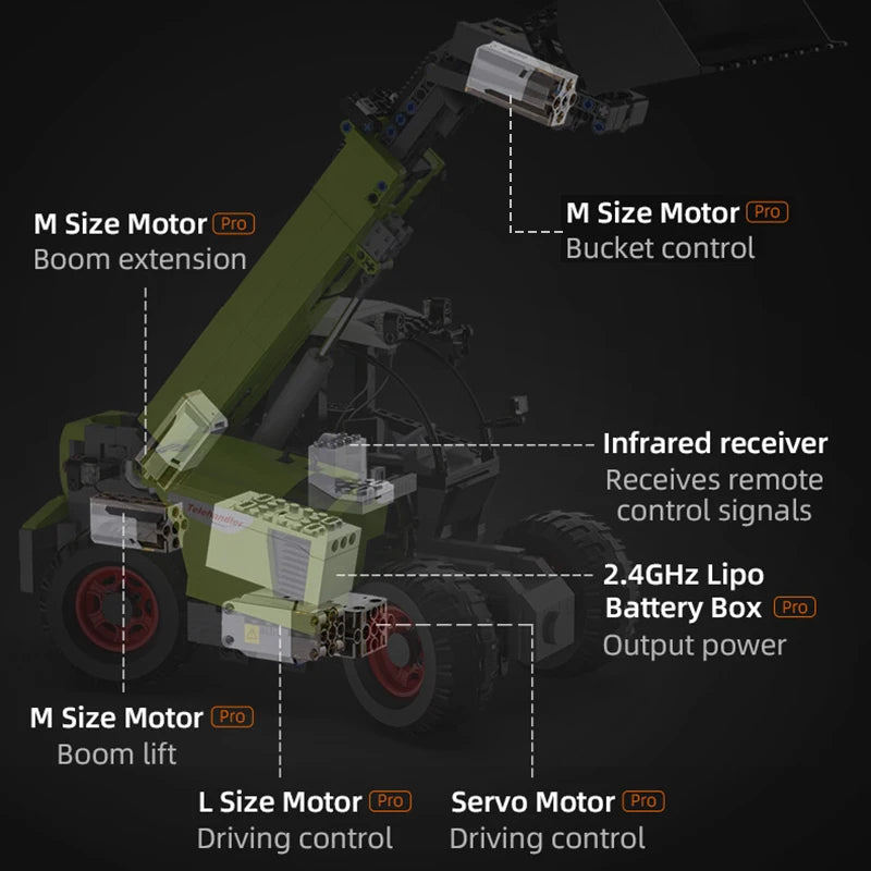 Cada 1469pcs City Remote Control Engineering Vehicle DIY Model Building Blocks RC Truck Car Bricks Toys for Children