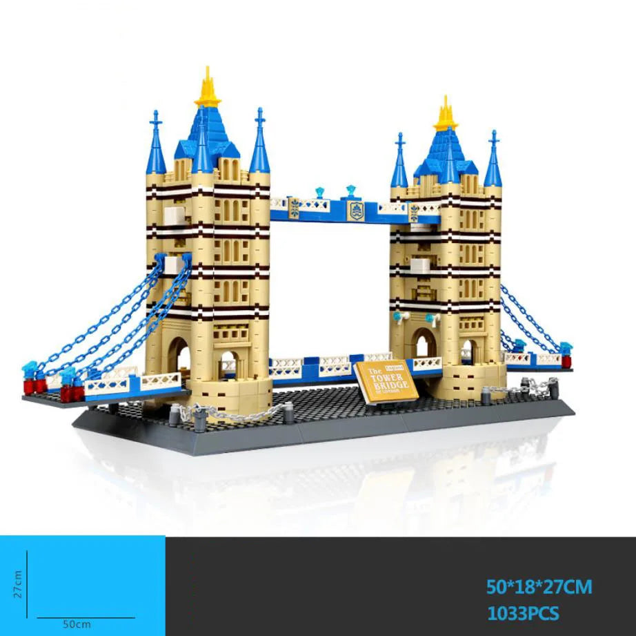 World Famous Architecture Mini Block Tower Bridge London England United Kingdom Micro Building Bricks Toy Nanobricks For Gifts