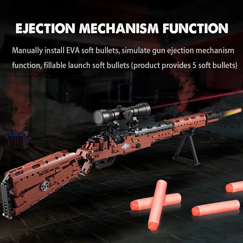 653 Pcs SWAT Military WW2 Weapon 98K Sniper gun sighting telescope Models Building Blocks Compatible GUN Blocks Toys Gifts - CADA BRICKS®