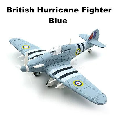 22cm 4D Diy Toys Fighter Assemble Blocks Building Model Airplane Military Model Arms WW2 Germany BF109 UK Hurricane Fighter