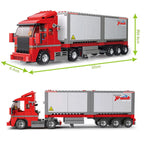 City Truck Vehicle Pickup Heavy Cargo Transport Model Building Blocks Machinery Shop Van Creative Carriage Harvester Car Kid Toy - CADA BRICKS®