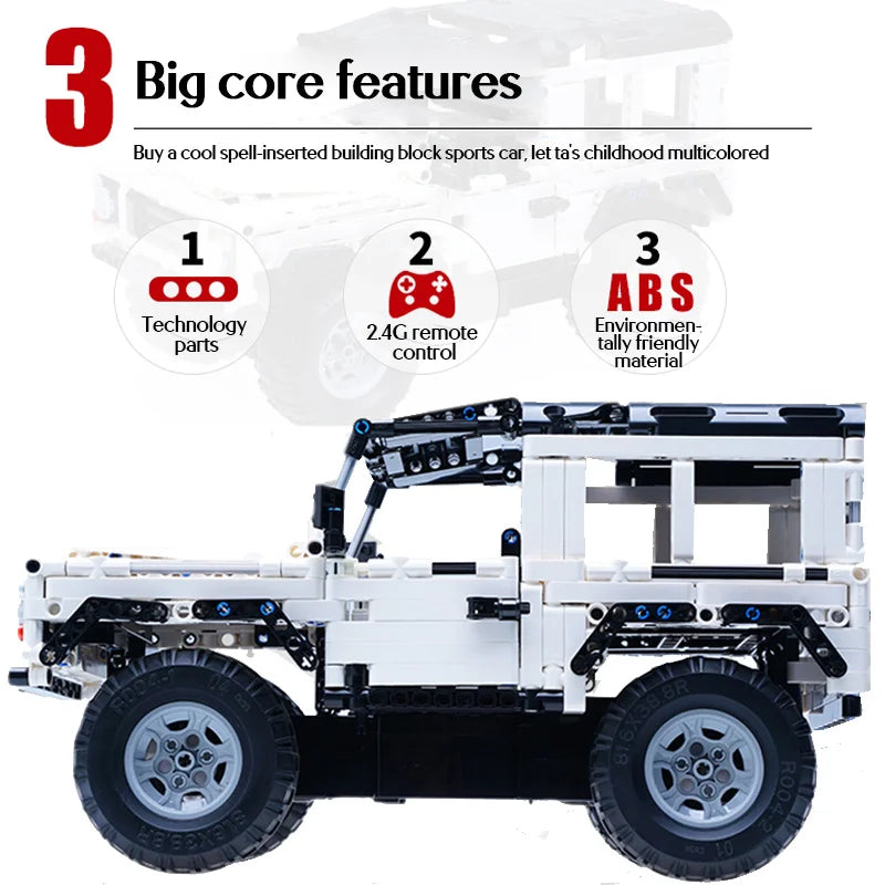 Cada 533Pcs Defender Remote Control Car Building Blocks For RC Car Model SUV City Brick Toys For Children Boys - CADA BRICKS®