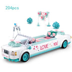Bus City UK London Building Blocks School Vehicle Friends Wedding Car Traffic Bricks Double Station Girls Gifts Technique Toys - CADA BRICKS®