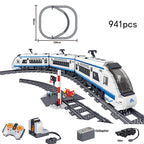 City Train Set Steam Bullet Vehicle Cargo Railway Station Model Building Blocks Brick Tracks Rail No Motor Kits Carriage Kid Toy - CADA BRICKS®