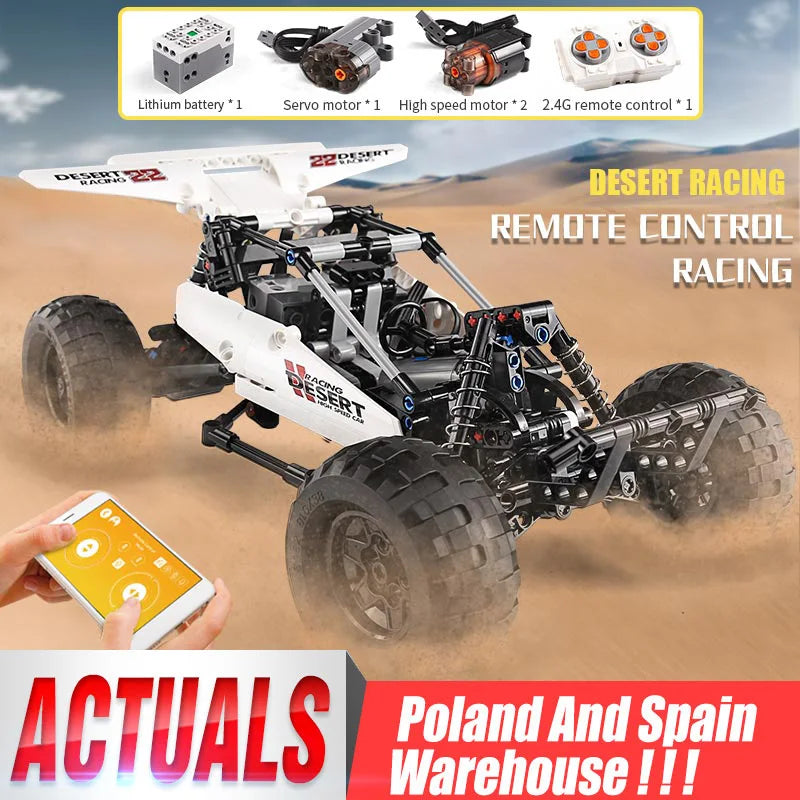 Mould King 18001 high-tech Car Model Compatible With MOC-1812 PF Buggy 2 Desert Race Car Christmas Gifts   Building Blocks Brick
