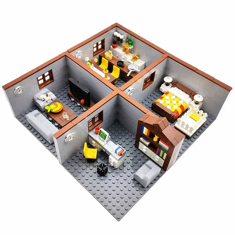 Byhus Byggeklosser Leker for Barn Gutter Jenter DIY Gaver MOC Klosser Soverom Stue Møbelmodell Leker Klosssett