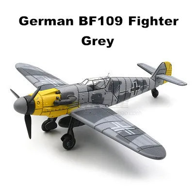 22cm 4D Diy Toys Fighter Assemble Blocks Building Model Airplane Military Model Arms WW2 Germany BF109 UK Hurricane Fighter