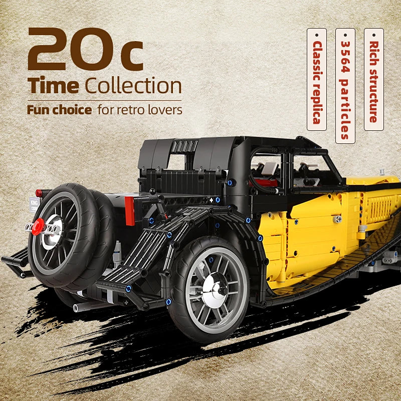 MOULD KING 13080D Technical Car Building Blocks T50 Vintage Car MOC-25153 Bricks Model Educational Toys For Kids Birthday Gifts