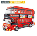 Bus City UK London Building Blocks School Vehicle Friends Wedding Car Traffic Bricks Double Station Girls Gifts Technique Toys - CADA BRICKS®