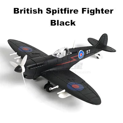 22cm 4D Diy Toys Fighter Assemble Blocks Building Model Airplane Military Model Arms WW2 Germany BF109 UK Hurricane Fighter