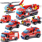 New City Fire Fighting Truck Car Vehicle Police Building block Toys Assemble DIY Children Toys Christmas Gifts