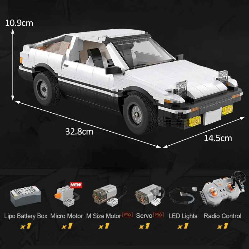 Cada 1324Pcs LED City RC Drift Racing Car Building Blocks DIY Variable Form Sports Car Bricks Gifts Toys For Children