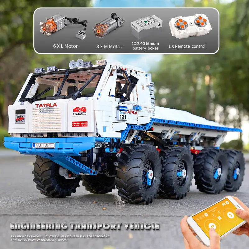 MOULD KING 13144 Technical Building Blocks Arakawa Tow Off-road Truck 8x8 model MOC Bricks Kids Toys Christmas Gifts