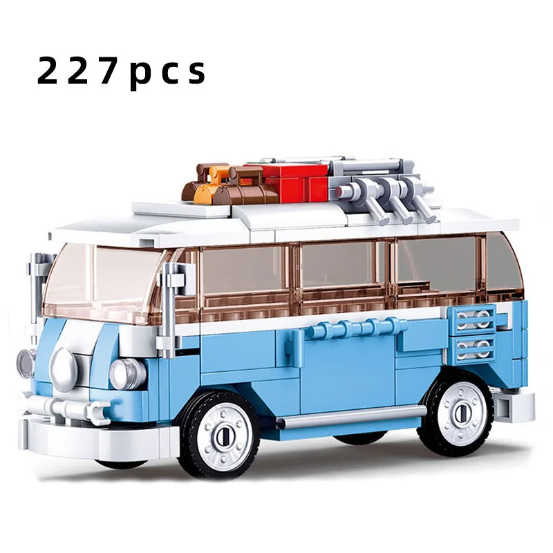 Bus City UK London Building Blocks School Vehicle Friends Wedding Car Traffic Bricks Double Station Girls Gifts Technique Toys - CADA BRICKS®