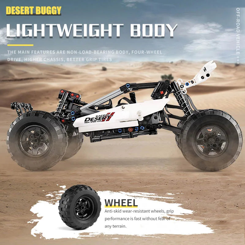 Mould King 18001 high-tech Car Model Compatible With MOC-1812 PF Buggy 2 Desert Race Car Christmas Gifts   Building Blocks Brick