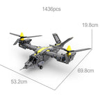 Cada 1424pcs Weapon RC Rotorcraft Fighter Building Blocks City Remote Control Airplane Helicopter Bricks Toys Boys - CADA BRICKS®